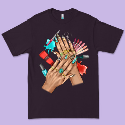Western Nail Art With Nail Material Bbs Premium Tee Designed By Bundleandbundleshop