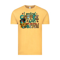 Vintage Mustard i pretend coffee helps but i'm still a bitch Vintage Tee - Jasminsmagicworld