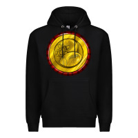 Black american football round earrings Premium Hoodie - BundleAndBundleShop