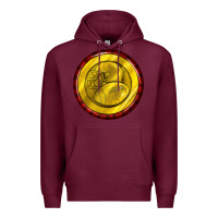 Burgundy american football round earrings Premium Hoodie - BundleAndBundleShop