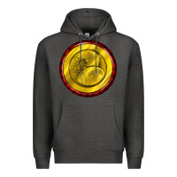 Charcoal Heather american football round earrings Premium Hoodie - BundleAndBundleShop