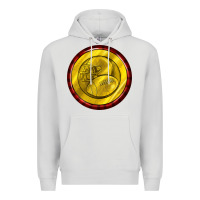 Dove Grey american football round earrings Premium Hoodie - BundleAndBundleShop
