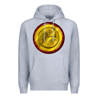 Heather Grey american football round earrings Premium Hoodie - BundleAndBundleShop