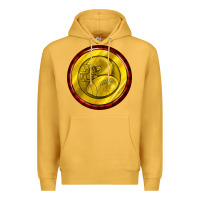 Mustard american football round earrings Premium Hoodie - BundleAndBundleShop