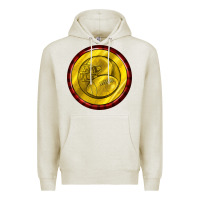 Oatmeal Heather american football round earrings Premium Hoodie - BundleAndBundleShop