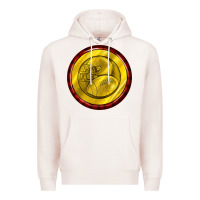 Pale Pink american football round earrings Premium Hoodie - BundleAndBundleShop