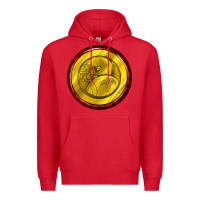 Red american football round earrings Premium Hoodie - BundleAndBundleShop