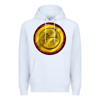 White american football round earrings Premium Hoodie - BundleAndBundleShop