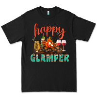 Black Happy Glamper Camp Premium Tee - BundleAndBundleShop