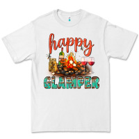 White Happy Glamper Camp Premium Tee - BundleAndBundleShop