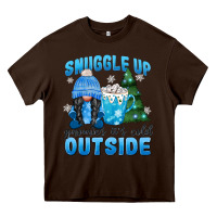 Chocolate Brown snuggle up gnomies it's cold outside Heavy Core Tee - MaliasSmallBusiness