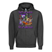 Charcoal Heather spells and potions for all afflictions Zipper Hoodie - BundleAndBundleShop