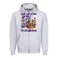 Heather Grey spells and potions for all afflictions Zipper Hoodie - BundleAndBundleShop