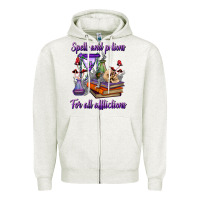 Oatmeal Heather spells and potions for all afflictions Zipper Hoodie - BundleAndBundleShop
