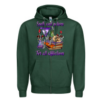 Sports Green spells and potions for all afflictions Zipper Hoodie - BundleAndBundleShop