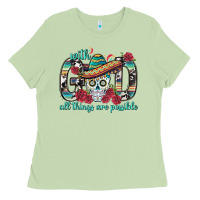 Matcha With God All Things Are Possible With Sombrero Sku Ladies Tee - BundleAndBundleShop