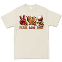 Bone Peace Love Wine Premium Tee - BundleAndBundleShop