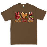 Cacao Peace Love Wine Premium Tee - BundleAndBundleShop