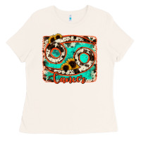 Bone cancer turquoise cowhide Ladies Tee - RanaPortraitStore