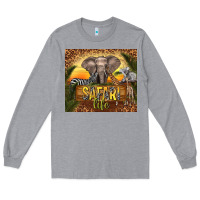 Heather Grey safari life Long Sleeve Tee - TumblerDesignByShophia
