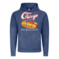 Vintage Denim chicago hot dog summer style 4th of july no ketchu Vintage Hoodie - tuanDangUi