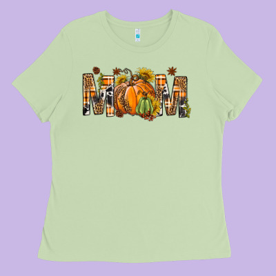Western Mom With Pumpkins Ladies Tee Designed By Bundleandbundleshop