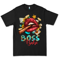 Black Western Boss Babe Cigar Lip Premium Tee - BundleAndBundleShop