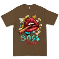 Cacao Western Boss Babe Cigar Lip Premium Tee - BundleAndBundleShop