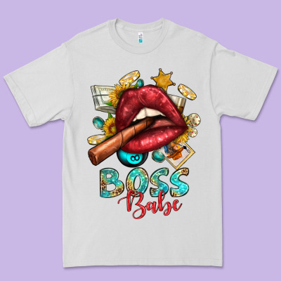Western Boss Babe Cigar Lip Premium Tee Designed By Bundleandbundleshop