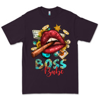 Plum Western Boss Babe Cigar Lip Premium Tee - BundleAndBundleShop