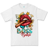 White Western Boss Babe Cigar Lip Premium Tee - BundleAndBundleShop