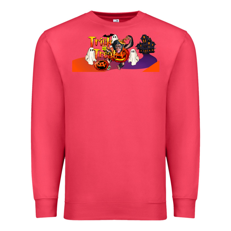 Trick Or Treat Baby Chimpanzee Premium Sweatshirt by LillyAllenDesigns | Teevron