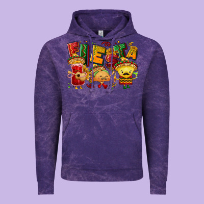 Fiesta With Taco, Nacho, Souce Vintage Hoodie Designed By Nancycooperartshop