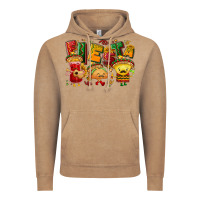 Vintage Coffee Fiesta with taco, nacho, souce Vintage Hoodie - NancyCooperArtShop