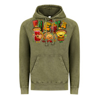 Vintage Olive Fiesta with taco, nacho, souce Vintage Hoodie - NancyCooperArtShop