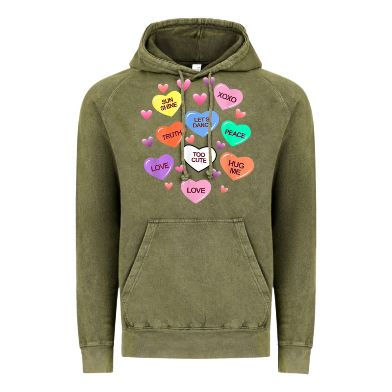 Womens Valentine Candy Heart Valentines Day Vneck Vintage Hoodie by tuanDangUi | Teevron
