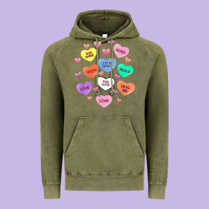 Womens Valentine Candy Heart Valentines Day Vneck Vintage Hoodie Designed By Tuandangui