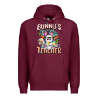 Burgundy Bunny's Favorite Teacher Easter Day Premium Hoodie - FaDigitalArtStudio