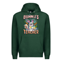 Sports Green Bunny's Favorite Teacher Easter Day Premium Hoodie - FaDigitalArtStudio