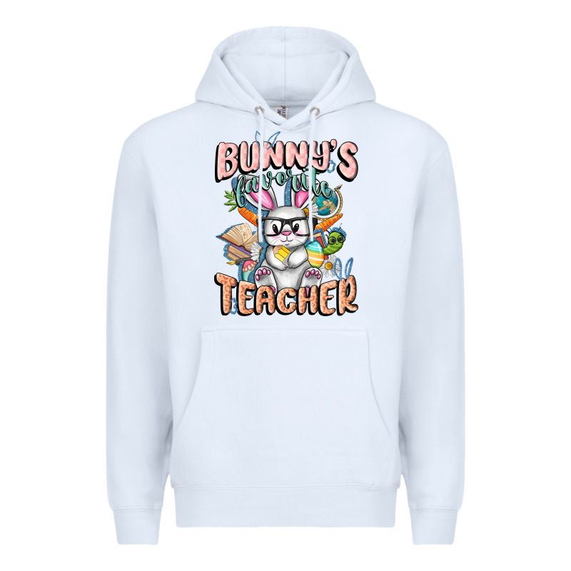 Bunny's Favorite Teacher Easter Day Premium Hoodie by FaDigitalArtStudio | Teevron