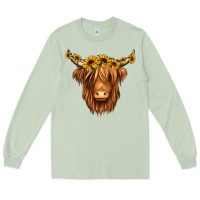Matcha sunflower headband highland cow Long Sleeve Tee - Jasminsmagicworld
