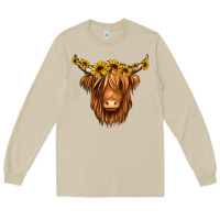 Mushroom sunflower headband highland cow Long Sleeve Tee - Jasminsmagicworld