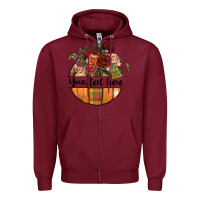 Burgundy preview customize floral pumpkin Zipper Hoodie - BundleAndBundleShop