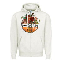 Oatmeal Heather preview customize floral pumpkin Zipper Hoodie - BundleAndBundleShop