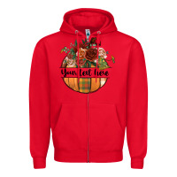 Red preview customize floral pumpkin Zipper Hoodie - BundleAndBundleShop