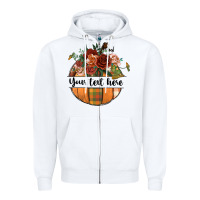 White preview customize floral pumpkin Zipper Hoodie - BundleAndBundleShop