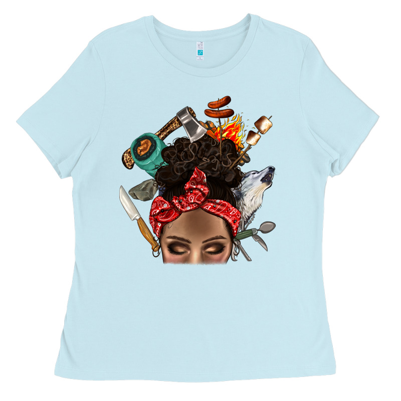 Wild Camping Afro Messy Bbs Ladies Tee by BundleAndBundleShop | Teevron