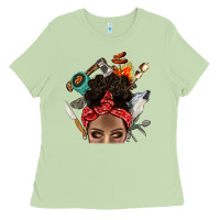 Matcha Wild Camping Afro Messy Bbs Ladies Tee - BundleAndBundleShop