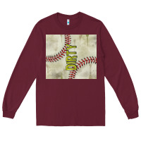 Burgundy dirty baseball Long Sleeve Tee - TumblerDesignByShophia