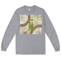 Heather Grey dirty baseball Long Sleeve Tee - TumblerDesignByShophia
